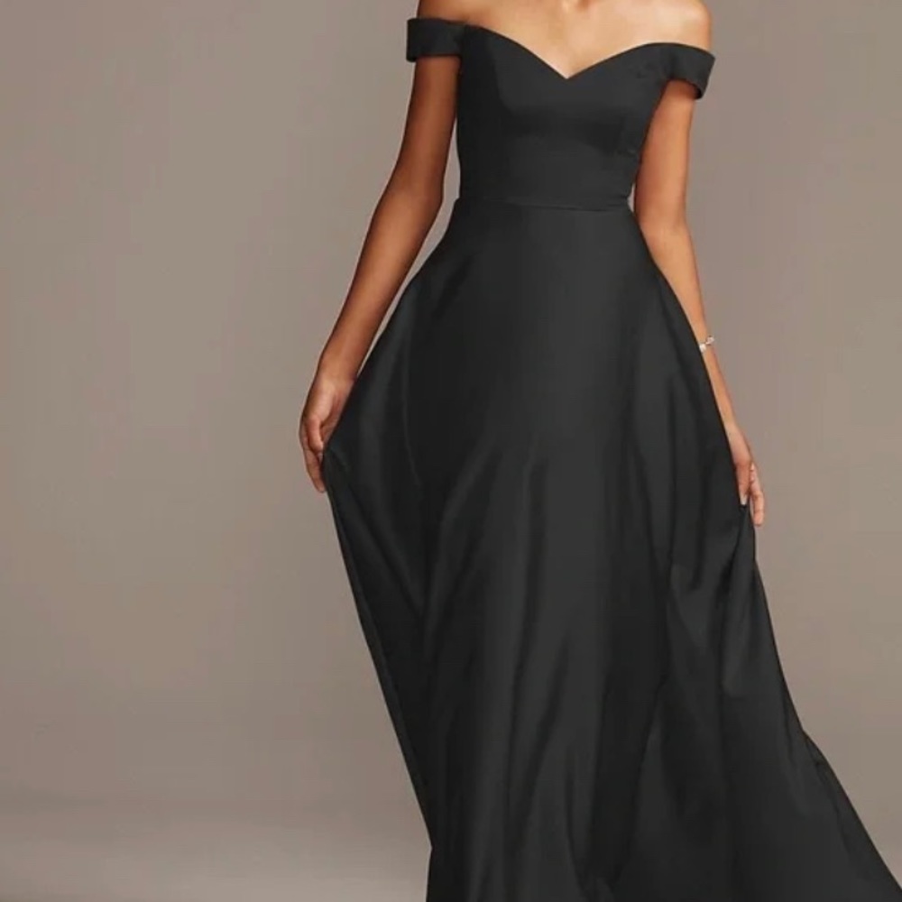 Black Davids Bridal | A-line Off The Shoulder Black Dress | Size 16